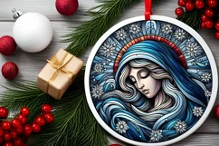 Round Christmas Ornament Sublimation|Clipart Product Image 1