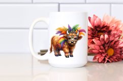 Colorful Baby Highland Cow with Rio Carnival, Transparent Product Image 2