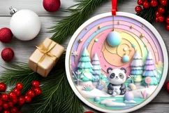 Round Christmas Ornament Sublimation|Clipart Product Image 2