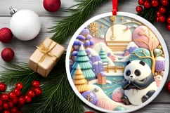 Round Christmas Ornament Sublimation|Clipart Product Image 2