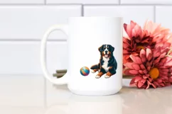 Waterncollor Bernese Mountain Dog Sitting Sunset | Product Image 2