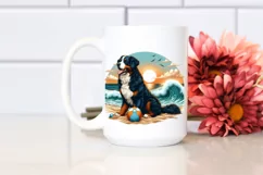 Waterncollor Bernese Mountain Dog Sitting Sunset | Product Image 2
