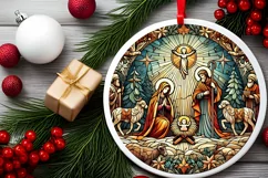 Round Christmas Ornament Sublimation|Clipart Product Image 2