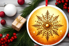 Round Christmass Ornament PNG Product Image 2