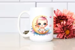 Colorful Baby Moon, Stars | Sublimation | Clipart Product Image 2