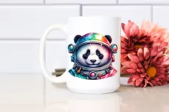Colorful Panda with Astronaut Helmet PNG Product Image 2
