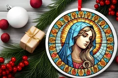 Round Christmas Ornament Sublimation|Clipart Product Image 1