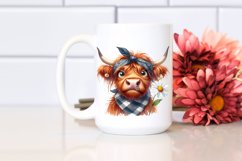 Cow Bored Highland Cow Portrait with Goofy Smile and Daisy Product Image 2