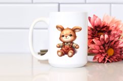 Colorful Plush Bunny with Visible Sews | Sublimation Clipart Product Image 2