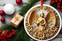 Round Christmas Ornament Sublimation|Clipart Product Image 1