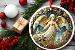 Round Christmas Ornament Sublimation|Clipart Product Image 1
