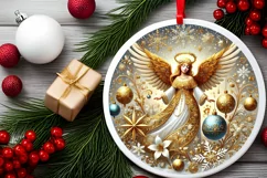 Round Christmas Ornament Sublimation|Clipart Product Image 1