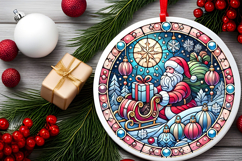 Round Christmass Ornament PNG Product Image 2