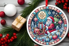 Round Christmas Ornament Sublimation|Clipart Product Image 2