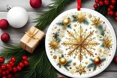 Round Christmas Ornament Sublimation|Clipart Product Image 2