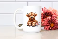Colorful Baby Highland Cow Sitting on Star | Sublimation | Product Image 2