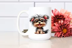 Crazy Yorkipoo Sitting with Popping Eyes | Sublimation | Product Image 2