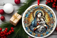 Round Christmas Ornament Sublimation|Clipart Product Image 2