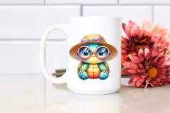 Colorful Baby Turtle Watercolor Clipart Product Image 2