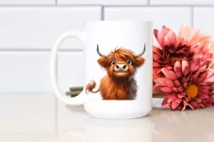 Funny Expressive Highland Cow PNG Product Image 2