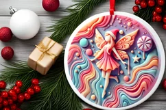Round Christmas Ornament Sublimation|Clipart Product Image 1