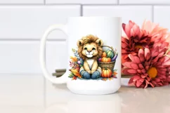 Quirky Baby Lion with Vegetables | Sublimation | Clipart Product Image 2