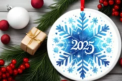 Round Christmas Ornament Sublimation|Clipart Product Image 2
