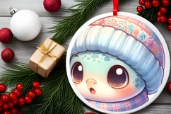 Pastel Turtle Christmas Scene Sublimation PNG Product Image 2