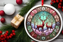 Round Christmas Ornament Sublimation|Clipart Product Image 2