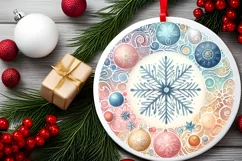 Round Christmas Ornament Sublimation|Clipart Product Image 2
