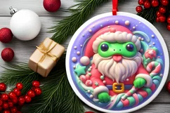 Round Christmas Ornament Sublimation|Clipart Product Image 1