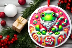 Round Christmas Ornament Sublimation|Clipart Product Image 1
