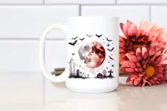Simple Halloween Drawing Blood Moon | Sublimation | Clipart Product Image 2