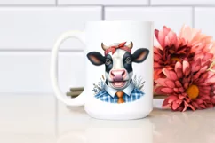 Enthusiastic Cow Houswife Bandana | Sublimation | Clipart. Product Image 2