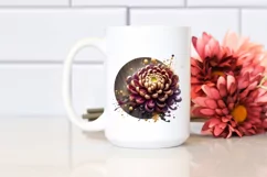 Glossy Chrysanthemum Watercolor | Sublimation Clipart Product Image 2