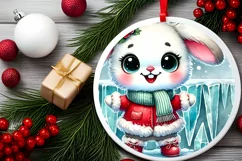 Round Christmas Ornament Sublimation|Clipart Product Image 1