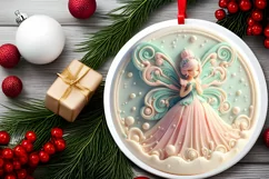 Round Christmas Ornament Sublimation|Clipart Product Image 2