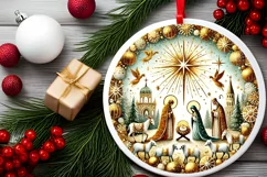 Round Christmas Ornament Sublimation|Clipart Product Image 1