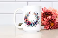 Vibrant Wild Flowers Wreath | Sublimation | Clipart. Product Image 2