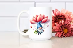 Watercolor Air Gnome with Tulip | Clipart Product Image 2