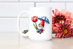Gnome with Tulip Parachute in the Air | Sublimation | Product Image 2
