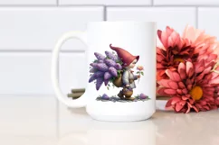 Detailed Gnome Lilac Bouquet Digital Painting | Clipart Product Image 2