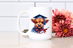 Colorful Baby Highland Cow with Diploma, Transparent PNG Product Image 2