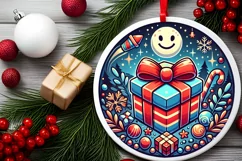 Round Christmas Ornament Sublimation|Clipart Product Image 2