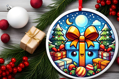 Round Christmass Ornament PNG Product Image 2