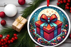 Round Christmass Ornament PNG Product Image 2