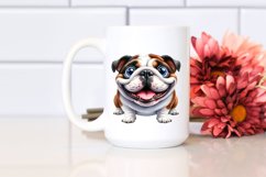 Crazy Bulldog Sitting Looking Up | Sublimation | Clipart Product Image 2