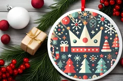 Round Christmas Ornament Sublimation|Clipart Product Image 1