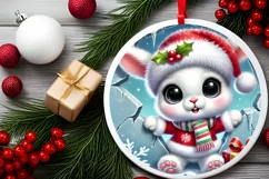 Round Christmas Ornament Sublimation|Clipart Product Image 1