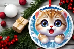 Round Christmas Ornament Sublimation|Clipart Product Image 1